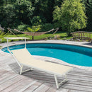 Lettino Prendisole da Giardino 189x61x38 cm in Alluminio e Textilene Simba Taupe-2