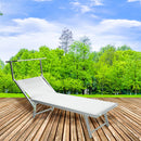 Lettino Prendisole da Giardino 189x61x38 cm in Alluminio e Textilene Simba Bianco-2