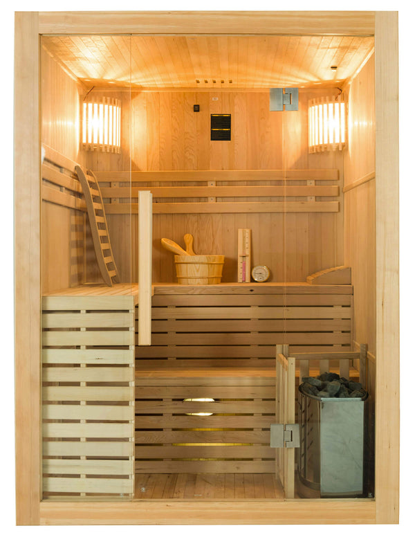 Sauna finlandais infrarouge 4 places 150x150 cm H200 en bois de sapin Sense 4 online