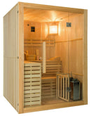 Sauna Finlandese ad Infrarossi 4 Posti 150x150 cm H200 in Legno di Abete Sense 4-3