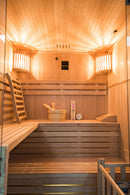 Sauna Finlandese ad Infrarossi 4 Posti 150x150 cm H200 in Legno di Abete Sense 4-5