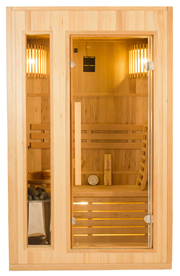 Sauna infrarouge finlandais 2 places 120x110 cm H190 en bois de sapin Zen 2 acquista