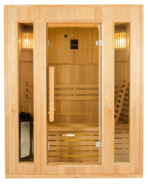 prezzo Sauna infrarouge finlandais 3 places 153x110 cm H190 en bois de sapin Zen 3