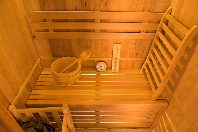 Sauna Finlandese ad Infrarossi 3 Posti 153x110 cm H190 in Legno di Abete Zen 3-6