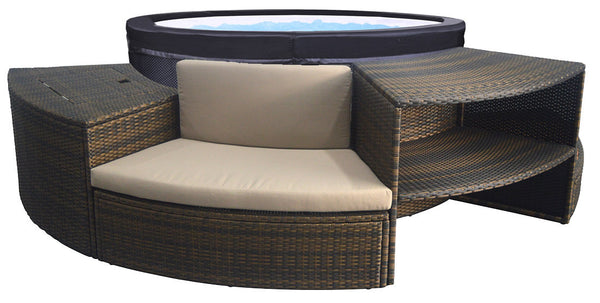 acquista Spa extérieur semi-rigide chauffé 4 places avec meuble Ø156x70 cm NetSpa Vita Nera