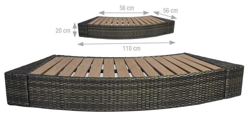 Vasca Idromassaggio da Esterno Semirigida Riscaldata 4 Posti con Mobili Ø156x70 cm NetSpa Vita Nera-3