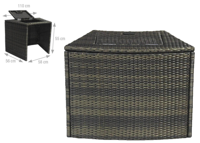 Vasca Idromassaggio da Esterno Semirigida Riscaldata 4 Posti con Mobili Ø156x70 cm NetSpa Vita Nera-6