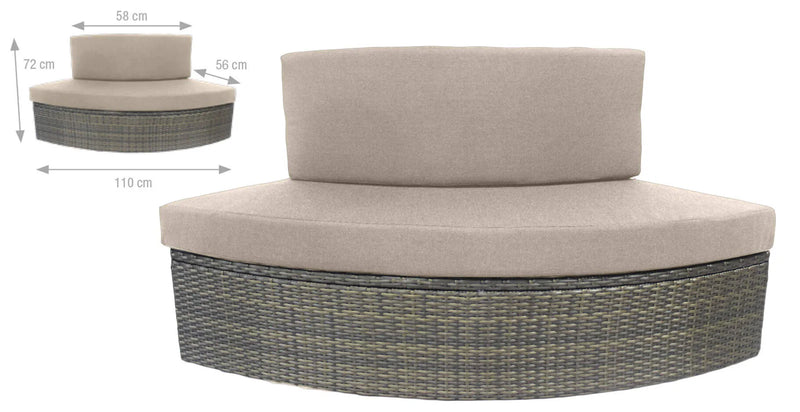 Vasca Idromassaggio da Esterno Semirigida Riscaldata 4 Posti con Mobili Ø156x70 cm NetSpa Vita Nera-7