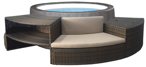 Spa extérieur semi-rigide chauffé 4+2 places avec meuble Ø184x73 cm NetSpa Vita Premium Marron sconto