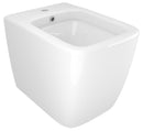 Coppia di Sanitari WC e Bidet a Terra Filo Muro in Ceramica 36x54,5x41,5 cm Street Bonussi Bianco Lucido-3