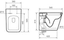 Coppia di Sanitari WC e Bidet a Terra Filo Muro in Ceramica 36x54,5x41,5 cm Street Bonussi Bianco Lucido-4