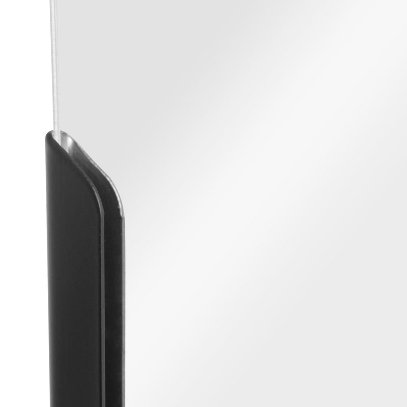 Porta Avvisi per Colonnina 21,4x7,4x32,7 cm in Metallo Nero con Plexiglass Trasparente-2
