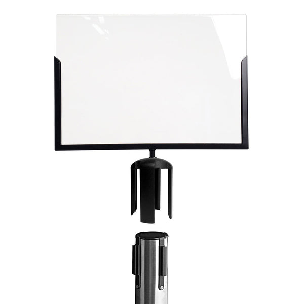 prezzo Porte-Avis pour Poteau Horizontal A3 en ABS et Métal Noir avec Plexiglas Transparent