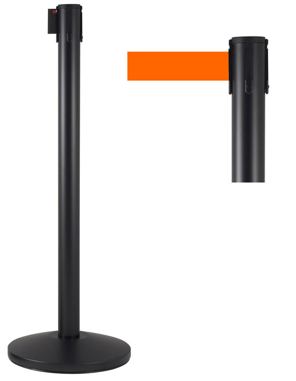 online Tringle à Rideau 3 mètres en Métal Noir Mat Ø36x101 cm Ruban Orange