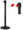 Tringle à Rideau 3 mètres en Métal Noir Mat Ø36x101 cm Ruban Blanc/Rouge