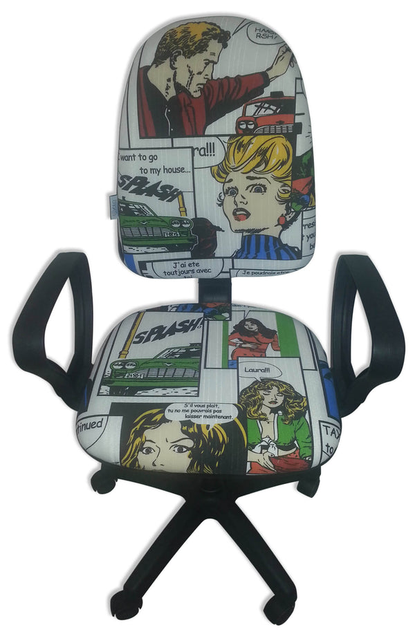 Fauteuil de bureau opératif en tissu coloré Renier Comics sconto