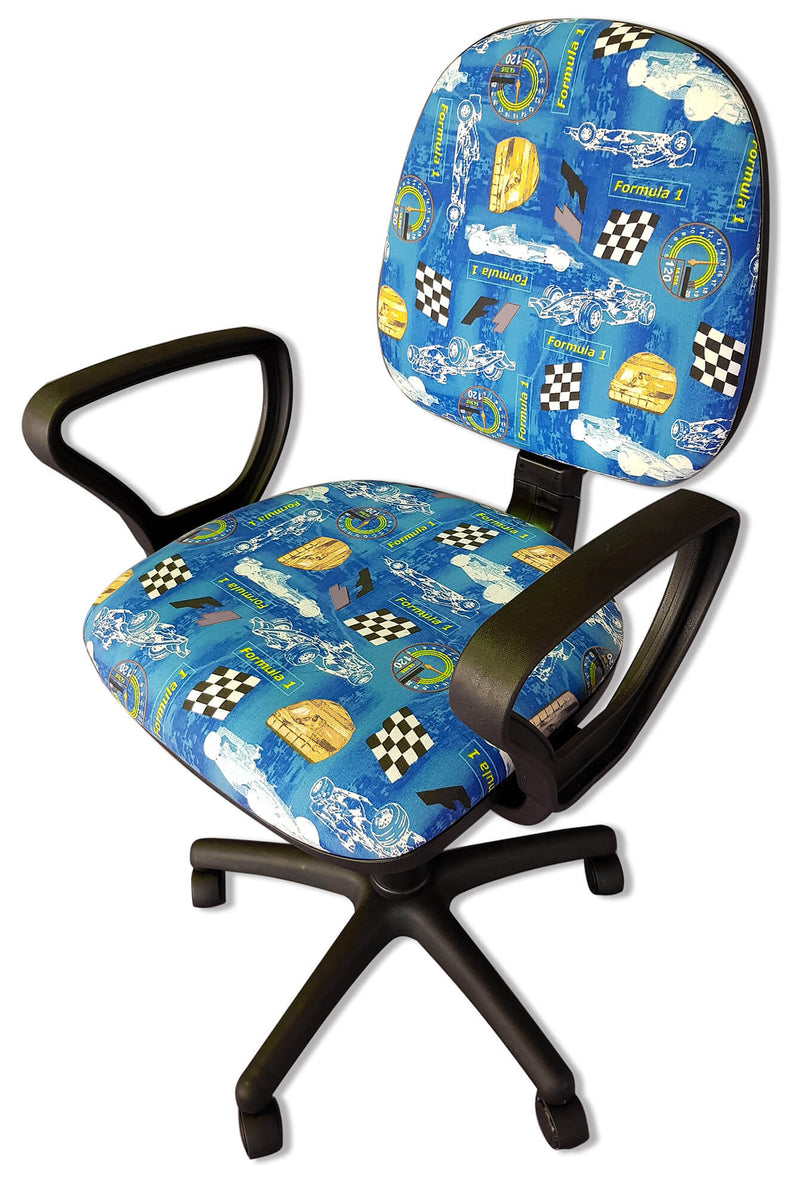 Sedia Poltrona Operativa da Ufficio in Tessuto Renier F1 Azzurra-2