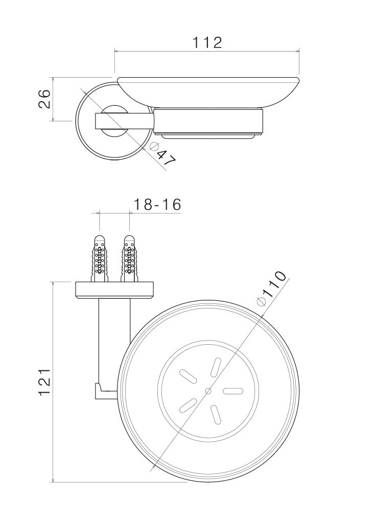 Porta Sapone da Parete in Acciaio Inox Satinato Nilo-2