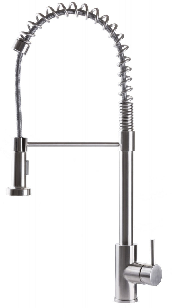 online Robinet de cuisine Mitigeur d'évier à levier unique avec ressort pivotant en acier inoxydable