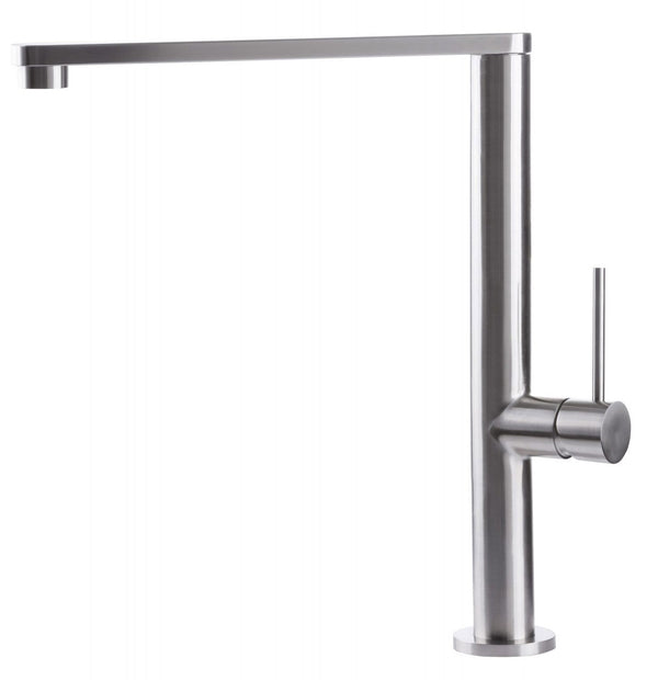 Robinet de cuisine Mitigeur d'évier à levier unique Bec plat en acier inoxydable River sconto