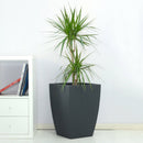 Vaso 50x36x36cm in Polietilene Vanossi Hydrus Quadro Antracite Nero-2