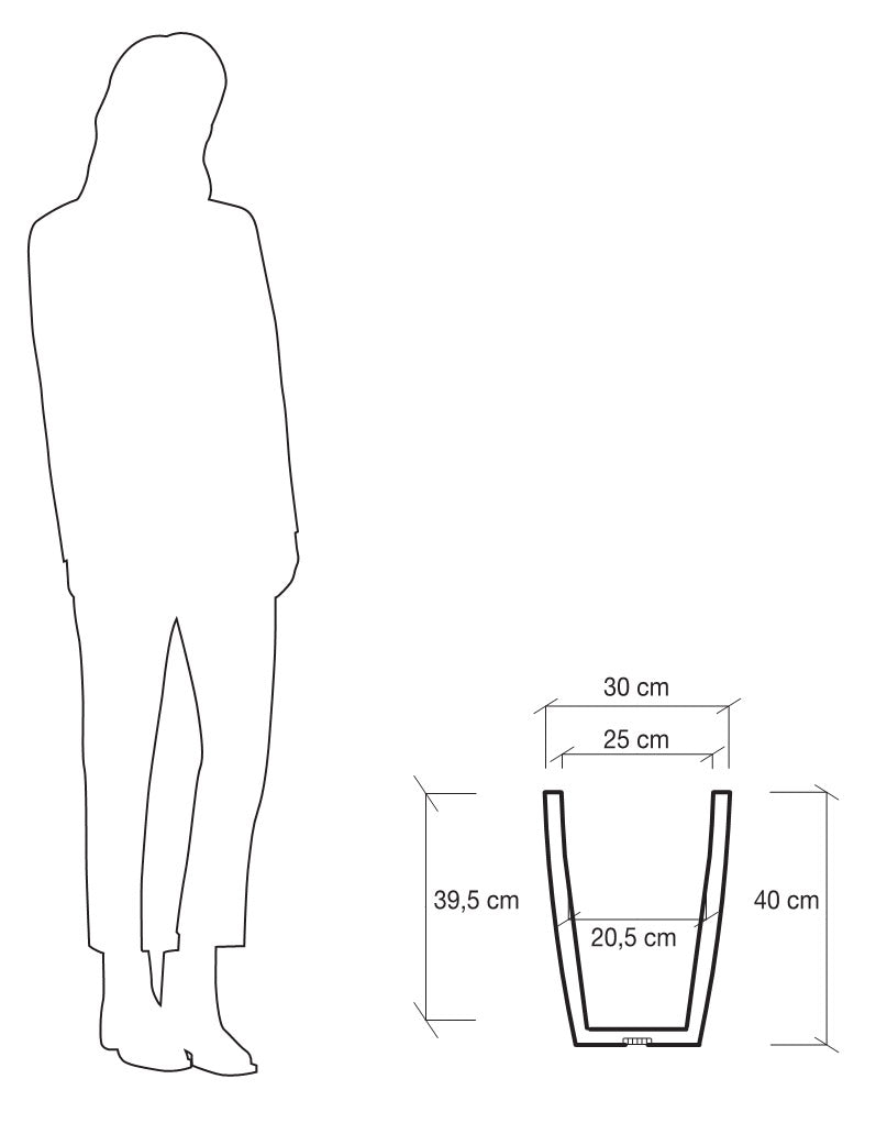 Vaso Ø30x40cm in Polietilene Vanossi Hydra Marrone-2