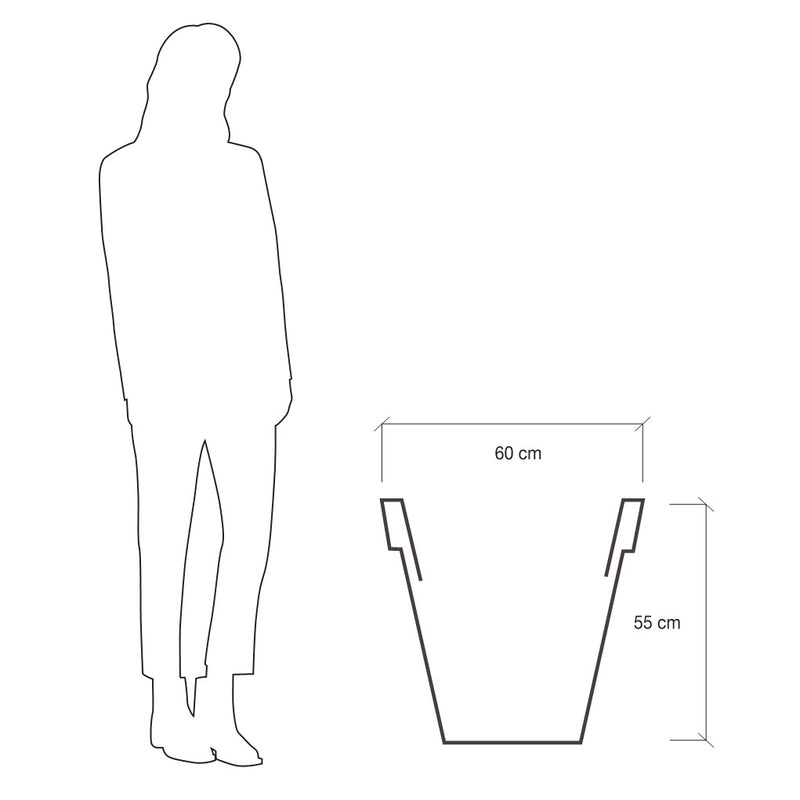 Vaso Ø60x55 cm in Polietilene Vanossi Pegasus Rosso-2