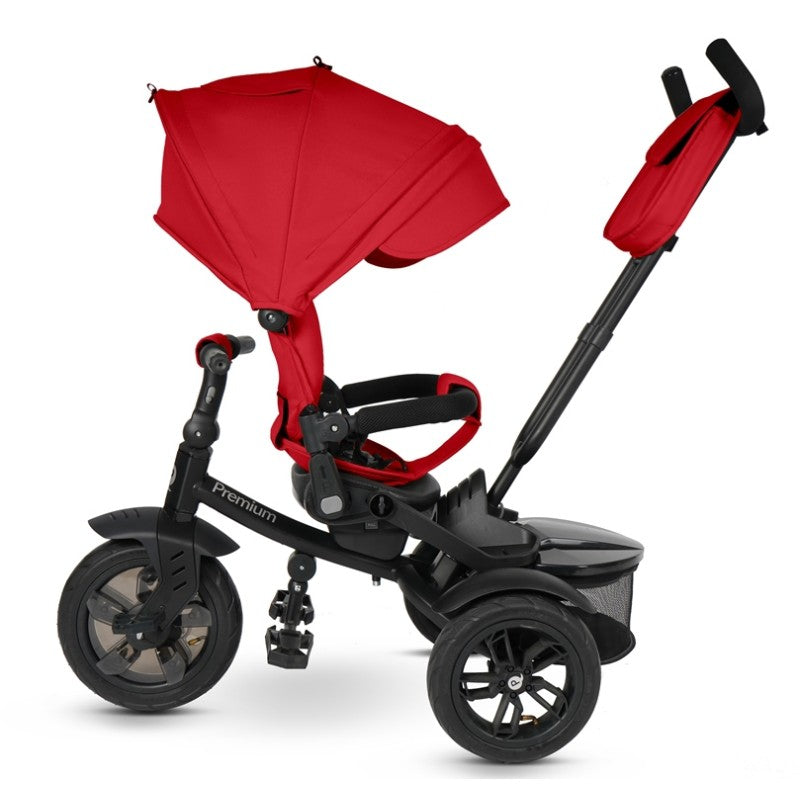 Triciclo Passeggino per Bambini 6 in 1 con Seggiolino Reversibile Qplay Premium Rosso-5