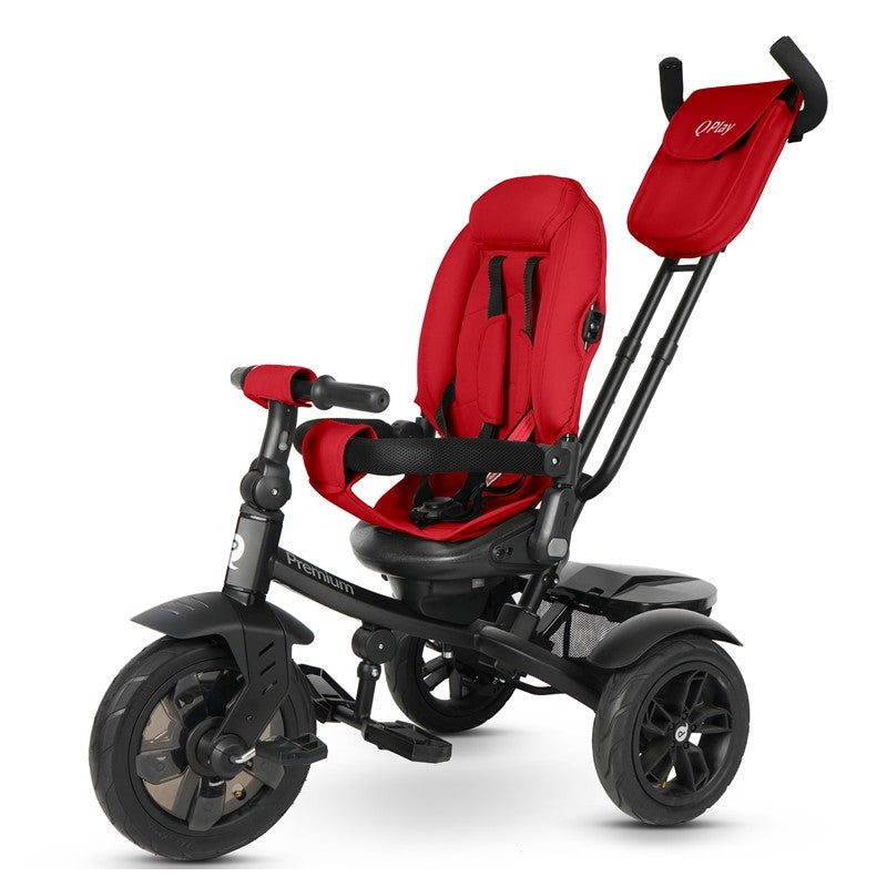 Triciclo Passeggino per Bambini 6 in 1 con Seggiolino Reversibile Qplay Premium Rosso-6