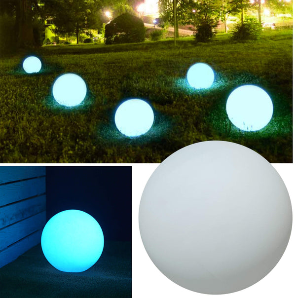 sconto Boule de Jardin Lumineuse Recharge USB en Polyéthylène Vanossi Sirio Blanc Fluo Différentes Tailles