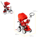 Triciclo Passeggino Seggiolino Reversibile 6in1 Happy Kids Rosso-9