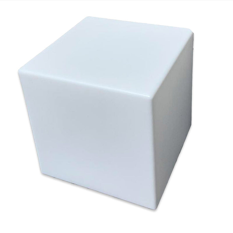 Tavolino Luminoso Solare da Giardino Autoricaricabile 50x50x50 cm in Polietilene Sined Cuby Bianco-1