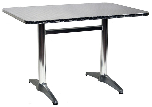 sconto Table de Jardin Rectangulaire en Aluminium et Acier 70x110 cm Vorghini