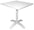 Vorghini Calipso Table de jardin carrée en aluminium blanc 70x70 cm
