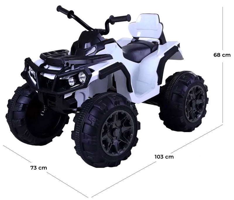 Quad Elettrico per Bambini 12V Happy Kids Superquad Bianco-5