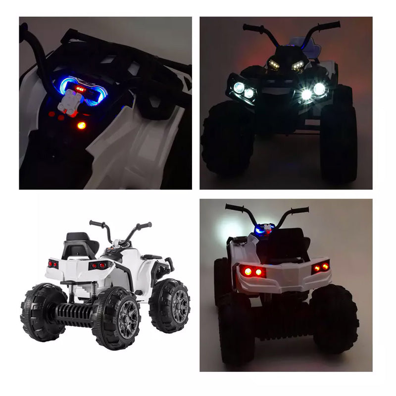Quad Elettrico per Bambini 12V Happy Kids Superquad Bianco-8