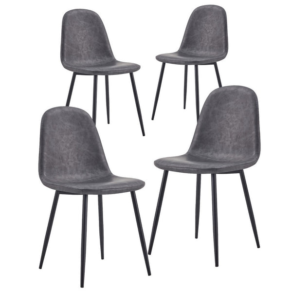 Lot de 4 chaises 43x42x86 cm en beau simili cuir gris acquista