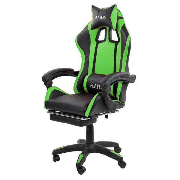 online Chaise de jeu ergonomique en simili cuir vert/noir