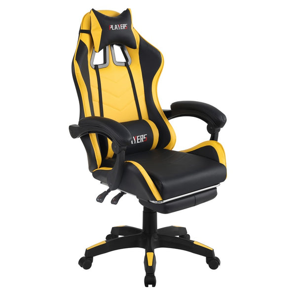sconto Chaise de jeu ergonomique en simili cuir jaune/noir
