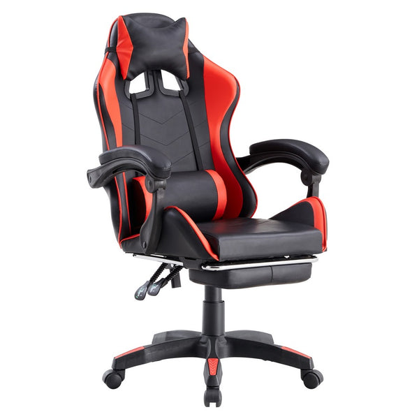 sconto Chaise de jeu ergonomique en simili cuir rouge/noir