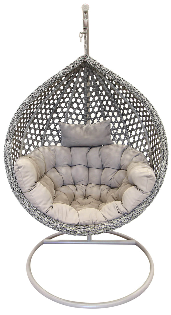 prezzo Hamac balançoire de jardin en acier et rotin gris topaze