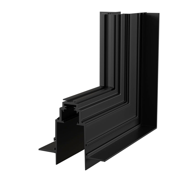 Connettore ad Angolo Esterno per Sistema Illuminazione a Binario  Nero-1