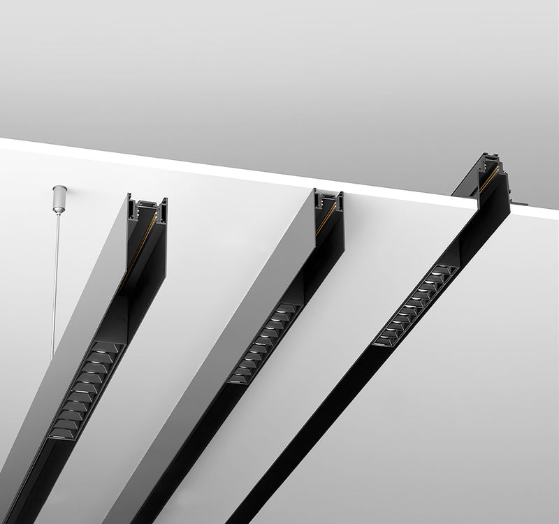 Barra Magnetica da Incasso 100 cm per Sistema Illuminazione Binario  Nero-2