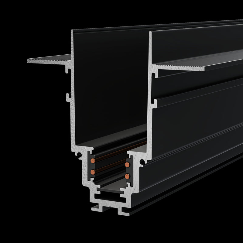 Barra Magnetica da Incasso 300 cm per Sistema Illuminazione Binario  Nero-2