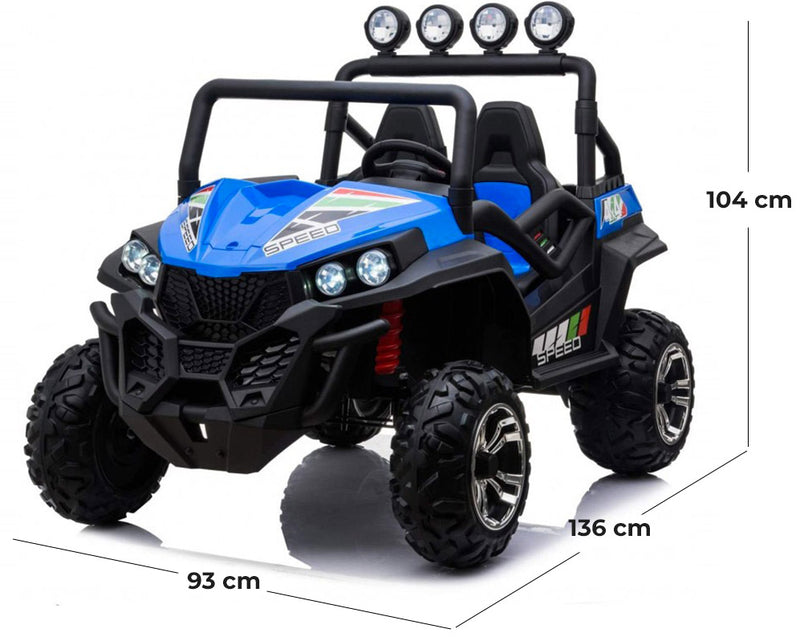 Macchina Elettrica per Bambini 24V 2 Posti Maxi Buggy Blu-5