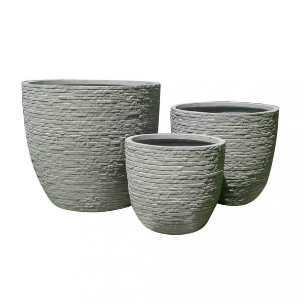 Ensemble de 3 vases en argile fibre de cyclamen gris online