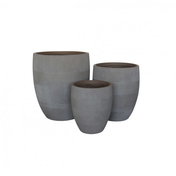 Set de 3 vases Poppy en fibre synthétique Taupe online
