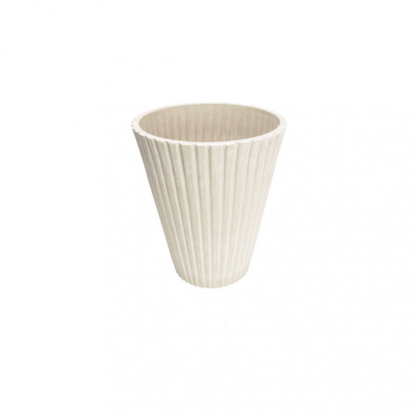 Vase moyen Iris Ø29x36 cm en fibre synthétique blanche sconto