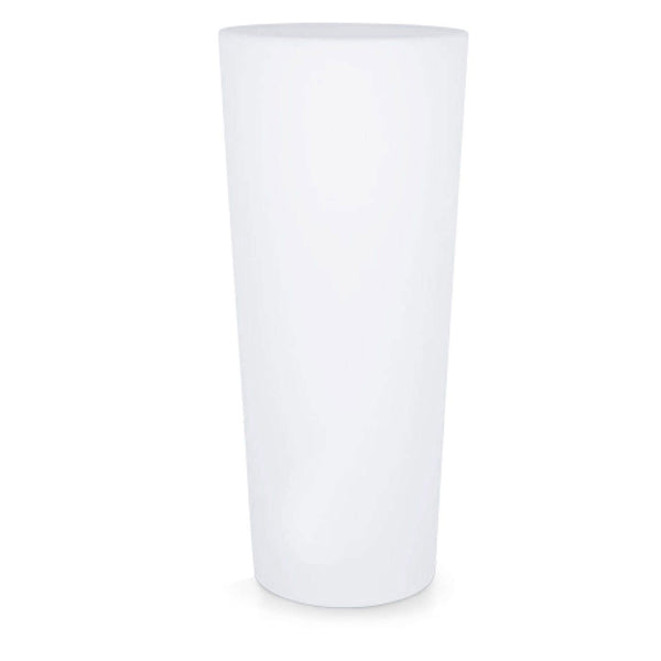 Vaso Rotondo Luminoso da Giardino Solare Autoricaricabile 38x38x86 cm in Polietilene Sined Solar 86 Bianco online