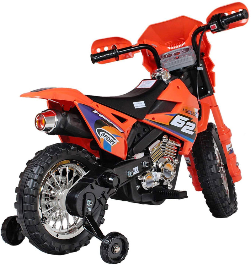 Moto Elettrica per Bambini 6V Super Cross Happy Kids Arancione-6